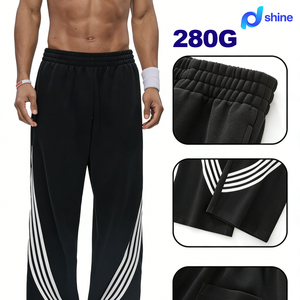 <span class=keywords><strong>Pantalon</strong></span> large pour homme, style sport américain, à rayures automnales, léger, respirant, avec empiècements contrastants en tissu drapé et cordon de serrage - Product Image 1