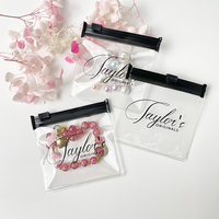 Clear Transparent Zip Lock Jewelry Small Makeup Mini Tinted PVC Pouch Bolsa con cremallera y asas Hang Hole Plastic