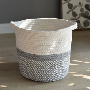 Factory Hot Sale <b>Storage</b> <b>Baskets</b> Woven Cotton Rope <b>Basket</b> Organizing Home Decoration - Product Image 4