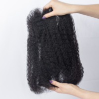 Capelli Afro Ricci Kinky da 10 Pollici, 50g, Colore 1B, per Trecce all'Uncinetto con Estensioni Dreadlocks Umani, Prezzo all'Ingrosso Conveniente
