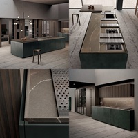Meubles de cuisine sur mesure de luxe italiens PA, solution de mobilier moderne pour appartement, ensemble complet d'armoires de cuisine pour projets