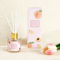 Diffuseur à bâtonnets en verre parfumé populaire, bouteille d'huile essentielle, arôme frais et fruité avec emballage cadeau exquis pour studio de yoga et lecture