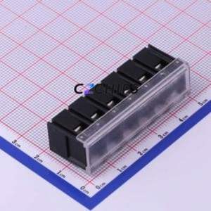 KF28C-7.62-6P Barrier Terminal Block Through hole Component (THT),P=7.62mm Connector With Cover Plate 7.62mm 1x6P Straight Pin - Product Image 1