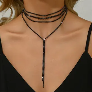 RINHOO Mehrschichtige Lange Quasten-Kettenkette Damen Luxus Strass Y-förmige Halskette Hochzeit Party Schmuck Halsaccessoires - Product Image 5