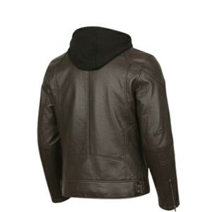 Chaqueta de Cuero Genuino Color Chocolate para Hombre, Chaqueta de Motociclista de Piel de Vaca Premium para Hombre, Venta al por Mayor OEM - Product Image 3