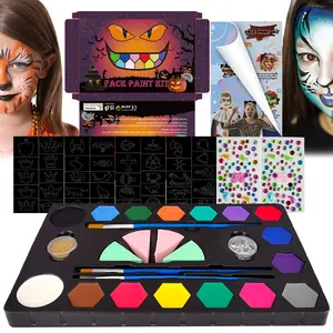 KHY Hot Selling Werbe-Plastik box Ungiftig Wasch bare Cosplay-Palette Flagge Body Painting Kit Bodi Face Paint Set