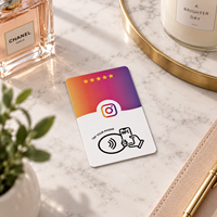 Carte de visite NFC en PVC blanc et noir avec encodage de lien NFC pour les avis professionnels et le réseautage