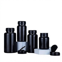 Bouteilles souples cylindriques noires en PEHD de 300 ml avec ouverture facile pour liquides, sérigraphie, distributeur de savon capillaire