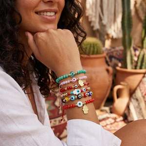Pulsera de Hilo Rojo Ajustable con Cuentas de Mano de <span class=keywords><strong>Hamsa</strong></span> y Ojo Turco Hecha a Mano Resoul, Amuleto de la Suerte, Joyería de la Amistad para Mujer - Product Image 3