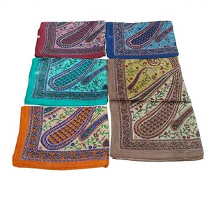 Ethnic Printed Silk Square Scarf Women Fashion Accessory Multi-Functional Summer Floral Pattern Maharashtra Origin Medium Length - Product Image 3