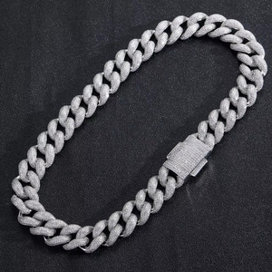 Colar de 18mm Hip Hop com Moissanite GRA VVS que Passa no Teste de Diamante, Corrente Elo Cubano em Prata Esterlina 925 para Rapper, Joias Hip Hop - Product Image 3