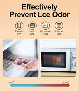 Venta caliente de grado alimenticio libre de fácil liberación de silicona moldes de cubitos de hielo hacer Mini cubitos de hielo flexible bandeja de cubitos de hielo con tapa - Product Image 5