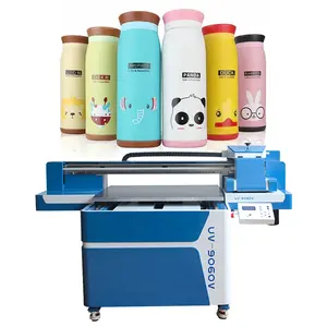 Impresora de inyección de tinta digital xp600, tamaño pequeño, 90cm, 60cm, 6090, cabezal l130, azulejos de cerámica, uv, impresora plana