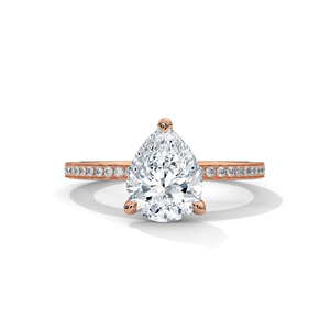 Dernier design RAAMAA – Bague tendance pour femme en or rose 10k 14k avec diamants de laboratoire taille poire pureté VVS2 pour mariages - Product Image 1