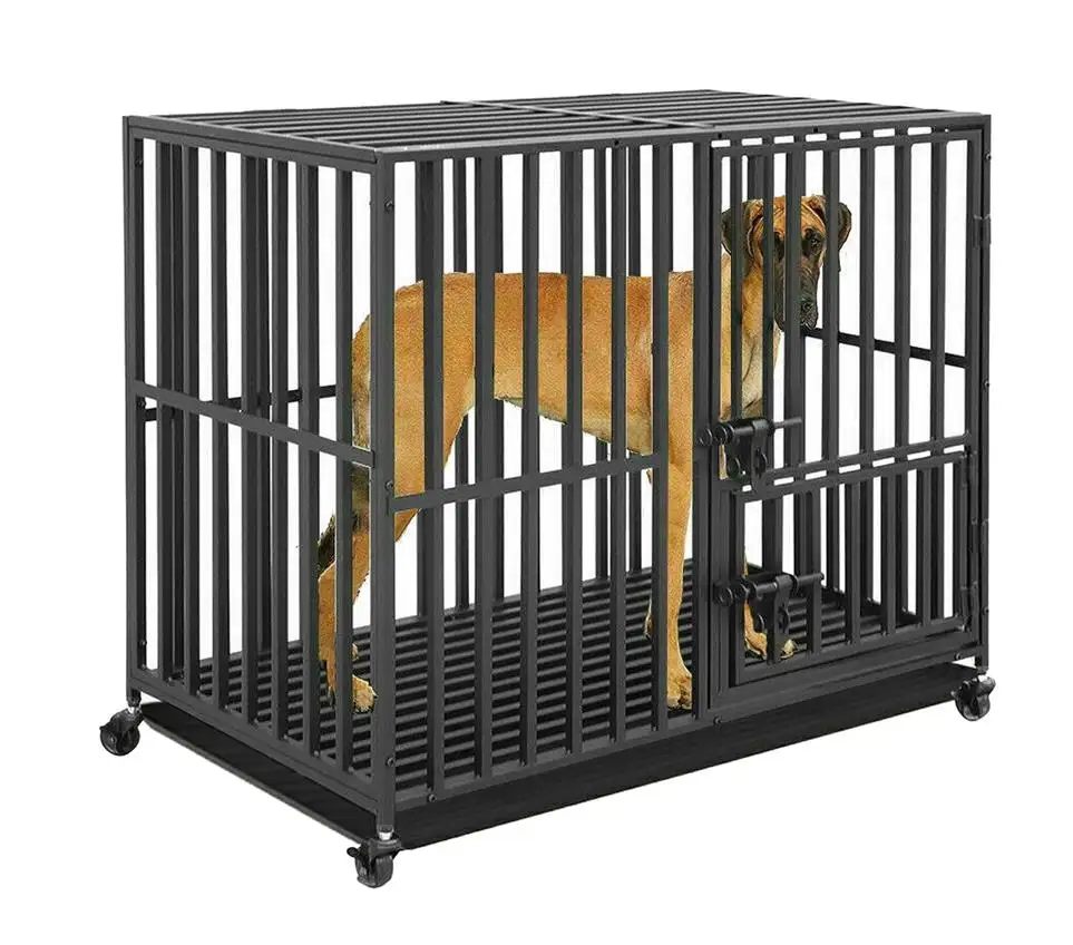 Hot Sale Easy to Assemble Strong Metal Heavy Duty Dog Crate Cage Kennel Playpen for Large Dogs Pets