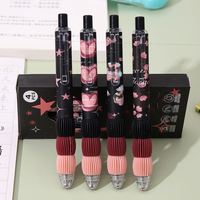 Stylos gel scolaires en plastique personnalisés de 0,5 mm avec grip souple en silicone, coffret cadeau bleu pour étudiants