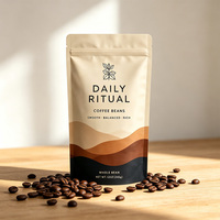 Sachets refermables en aluminium personnalisés avec logo imprimé, sans BPA, de qualité alimentaire, pour café en grains, thé, emballage personnalisé, sacs d'emballage sur mesure
