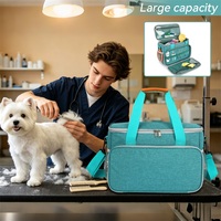 Sac de rangement portable pour outils de toilettage pour animaux de compagnie, multi-poches, idéal pour les accessoires du kit de toilettage pour animaux.