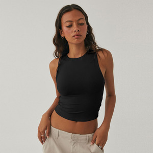 Vente en gros Top <span class=keywords><strong>bustier</strong></span> moulant sans manches Hot Girl avec col rond débardeur basique sensuel - Product Image 1