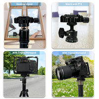 Pince à dégagement rapide ultralégère avec adaptateur de vis 3/8 "-1/4" pour tête de trépied d'appareil photo Compatible avec la plaque de Type Arca Swiss