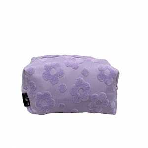 Small Floral Cosmetic <b>Bag</b>, Solid Color Makeup Storage <b>Bag</b>, Portable Toiletry <b>Bag</b> for Travel - Product Image 1