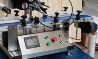 Machine d'étiquetage automatique électrique de bureau mini, avec écran tactile, pour boîtes cadeaux, bouteilles plates et carrées (papier)