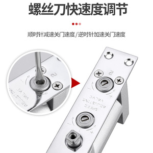 Ferme-porte hydraulique dissimulé Zhan Han, vitesse réglable, en aluminium moulé, style moderne, pour portes intérieures d'hôtel - Product Image 4