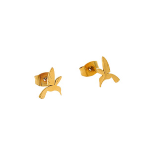 Zogxin Bird <b>Stud</b> Earrings Gold <b>Titanium</b> Steel Electroplated Fashion Minimalist Animal Shape For Women Gift - Product Image 5