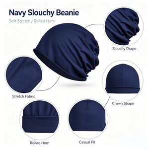 <span class=keywords><strong>Bonnet</strong></span> léger en jacquard pour filles/garçons, avec revers élastiques, circonférence de tête 48-50 cm, pour enfants en transition/été - Product Image 2