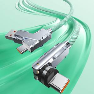 เครื่องชาร์จเร็วแบบ<span class=keywords><strong>2</strong></span>-in-1 100W ทันสมัย540 ° การหมุน USB C ถึง C สายซิงค์ข้อมูล USB-A พอร์ต USB-C สำหรับเครื่องพิมพ์ - Product Image 5