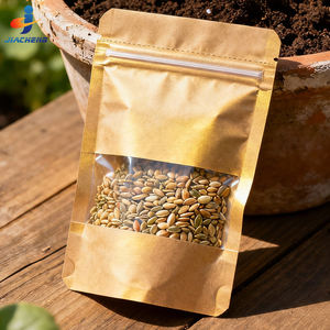 Sacchetto di Carta Kraft Personalizzato con Finestra, Busta Richiudibile con Zip per Alimenti, per Noci, Snack, Semi di <span class=keywords><strong>Pomodoro</strong></span> e Girasole - Product Image 3