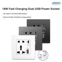 Enchufe Universal Multicolor Opcional con Carga Rápida PD de 18W y Puertos USB Dobles para Uso Doméstico y Comercial