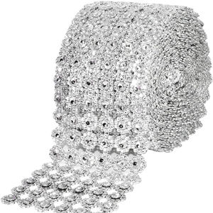 Ingrosso nastro rifilatura plastica strass acrilico rotolo decorativo a maglia diamantata per confezione regalo - Product Image 4
