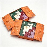 Luxuriöser Weihnachts-Countdown-Kalender mit Individualisierung, 12/24-Tage Überraschungsbox für Schokolade, Kosmetik, Geschenke und Schmuck, Verpackung in Papierbox