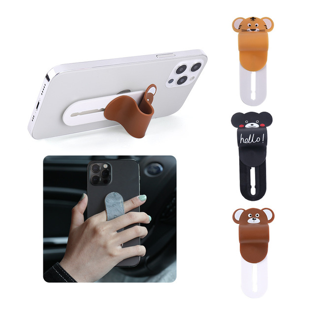 Ultra-Thin Phone Grip Non-Slip Phone Strap Holder for Hand Finger Strap for Phone Momostick Cartoon Bear Smartphone Holder
