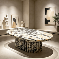 Table basse moderne et durable en marbre naturel blanc Calacatta Viola de luxe pour salon
