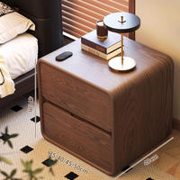 Table de Chevet Moderne en Bois Massif avec Rangement, Design Écologique pour Appartement, Chambre, Salon, Meuble de Maison