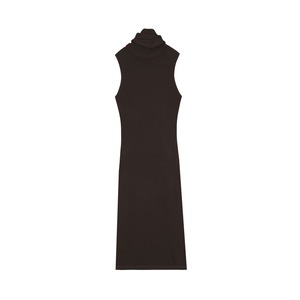 Vestido de Punto de Lana sin Mangas con Cuello Redondo Rojo para Mujer, Corte Regular, Tejido Sólido, Control de Abdomen, Largo Midi - Product Image 6