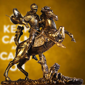 2024 Venda Quente Grande Viking Estátua Geral WJB22-24 with Armadura Ornamento e Resina Hatchet Estilo Religioso HomeDecoration - Product Image 4