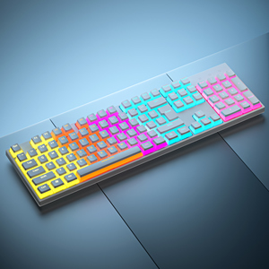Full Size RGB Pudding Keyboard Wired <b>PC</b> Gamer Gaming Kit With Cyan Switch and USB Interface New Backlight RGB Backlight Keyboard - Product Image 1