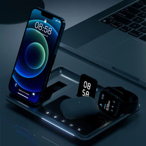 Soporte de cargador inalámbrico 3 en 1 de 15W para <span class=keywords><strong>IPhone</strong></span> 13 12 11 XS XR X <span class=keywords><strong>8</strong></span> AirPods Pro <span class=keywords><strong>Base</strong></span> de <span class=keywords><strong>carga</strong></span> FoiPhone Watch IWatch 7 6 - Product Image 4
