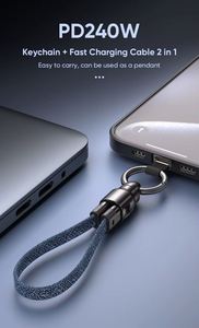 Portable Bullet Head 240W Nylon Keychain Lanyard <b>Type</b> <b>C</b> to <b>C</b> Cable Fast Charging for Mobile Phone Laptop iPhone Samsung - Product Image 4