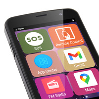 UNIWA M4003 Teléfono Inteligente para Ancianos 4 pulgadas Precio Bajo Pequeño Mini 4G Teléfono Móvil para Personas Mayores con Botón de Emergencia SOS