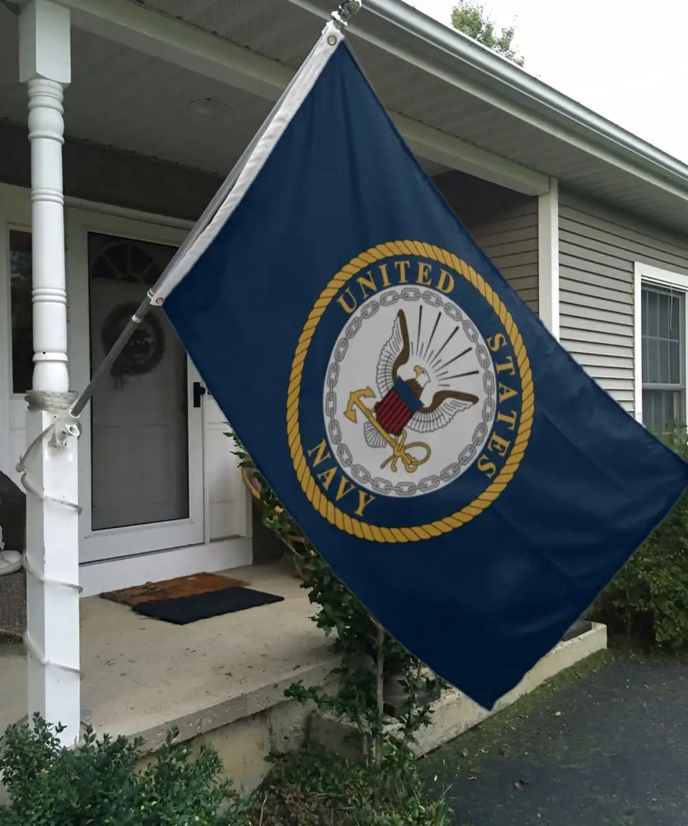 Couleurs vibrantes et résistance à la décoloration UV emblème de la marine américaine drapeau militaire de la marine pour la décoration extérieure et intérieure