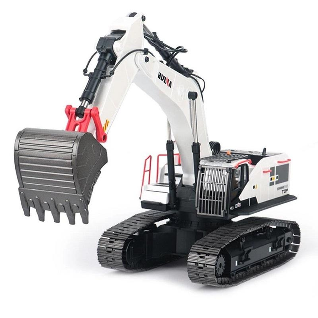 Alloy 1/14 RC Excavator Truck 2.4Ghz Radio Controlled Car 22 Channel Construction Remote Vehicle Charging 30M Range for Boys