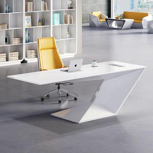 Bureau moderne simple en bois blanc et noir avec tiroirs, peinture au four de forme spéciale, usage commercial, Villa <span class=keywords><strong>LINO</strong></span> - Product Image 4