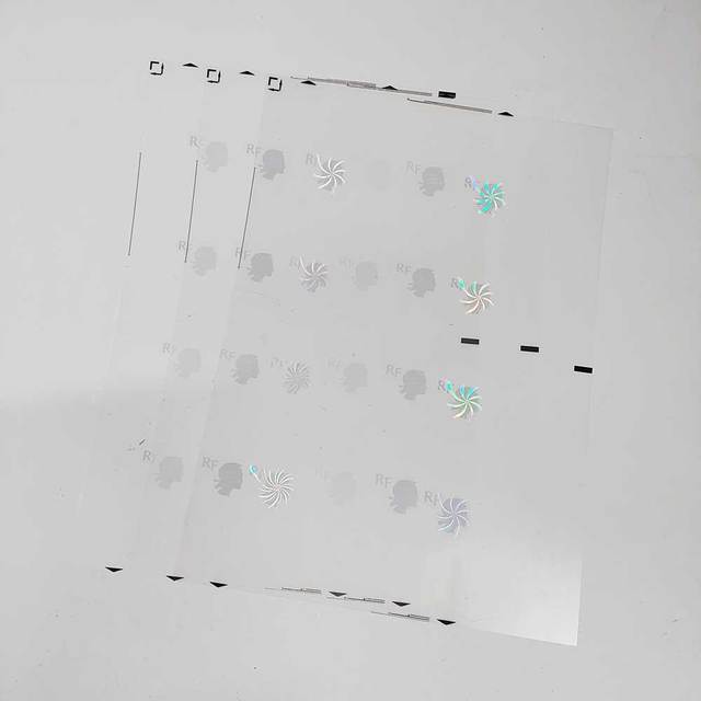 Custom A4 Size Transparent Laserable Polycarbonate Hologram Film PVC PETG Holographic Overlay