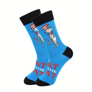 Espectáculo en Vivo # 31 Calcetines de Moda con Diseños de Animales, Calcetines Creativos de Dibujos Animados con Estampados de Tiburón, Ratón y Aves, en Stock para Hombre - Product Image 5