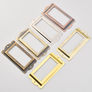 New Chinese Style <b>Metal</b> <b>Frame</b> Rectangle Cabinet Insert 85x42mm Bronze Iron Plated Horizontal Label Holder - Product Image 3