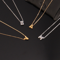 Personalizado alfabeto letras iniciales nombre 316 Acero inoxidable Pvd joyería de moda collar no deslustre clavícula cadena collar mujeres